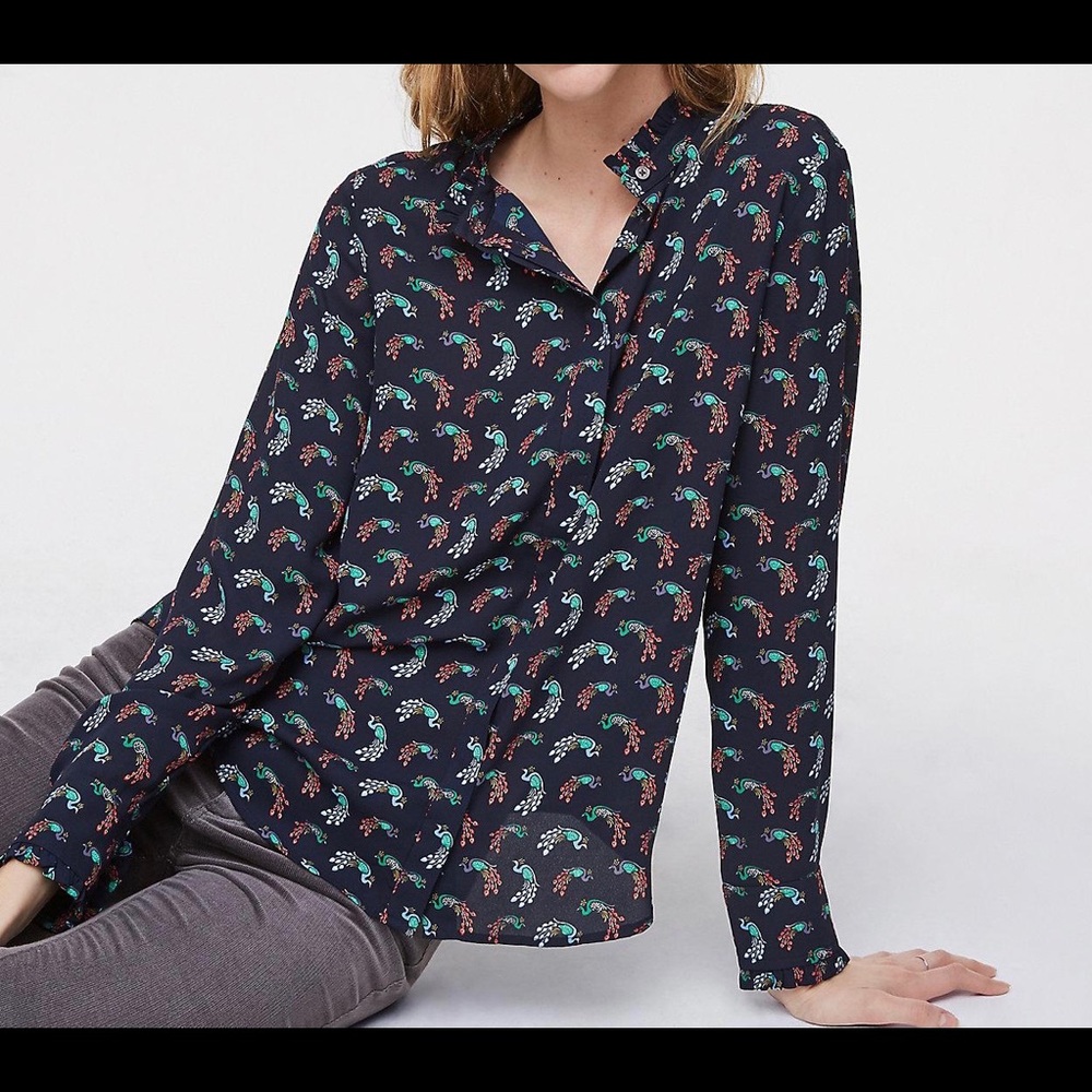 Fun print blouse from LOFT. L. Great condition!